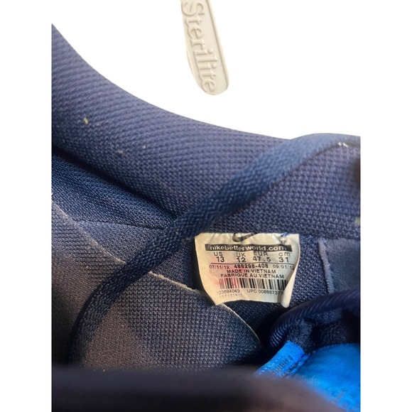 Nike Air Force 1 Mens Size 13 Navy Blue Leather Lace Up High Top Sneakers - Picture 4 of 5